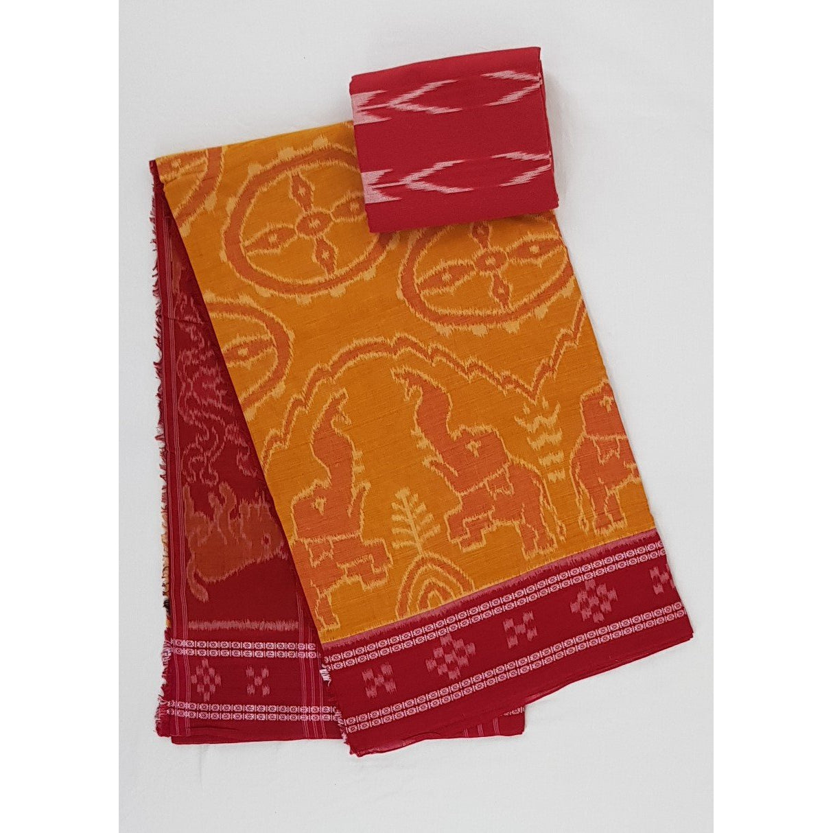 Handloom sambalpuri ikat mercerized cotton saree with blouse - Vinshika