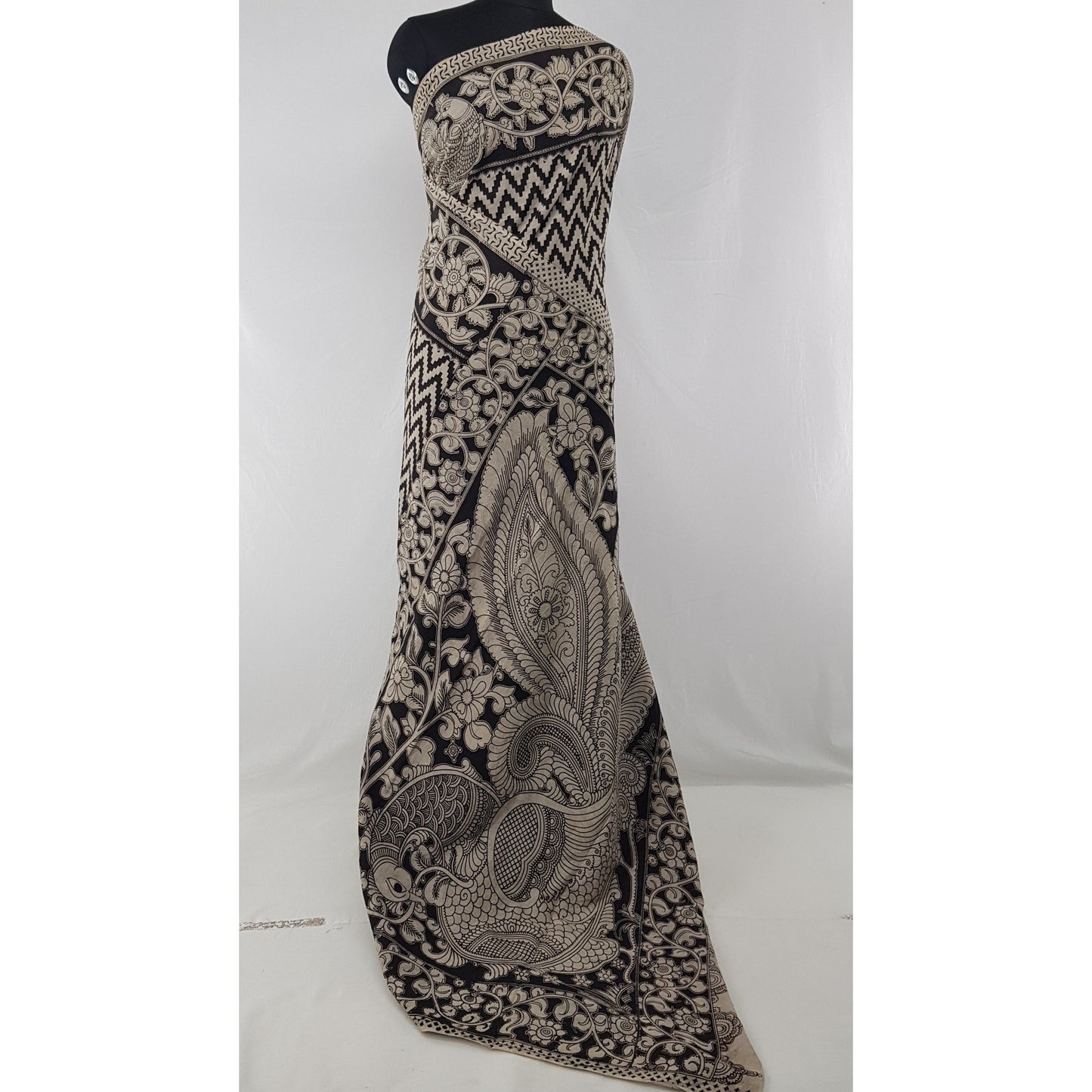 Handprinted Kalamkari Cotton saree - Vinshika