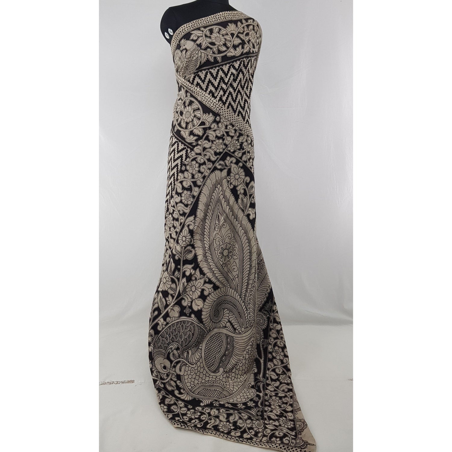 Handprinted Kalamkari Cotton saree - Vinshika