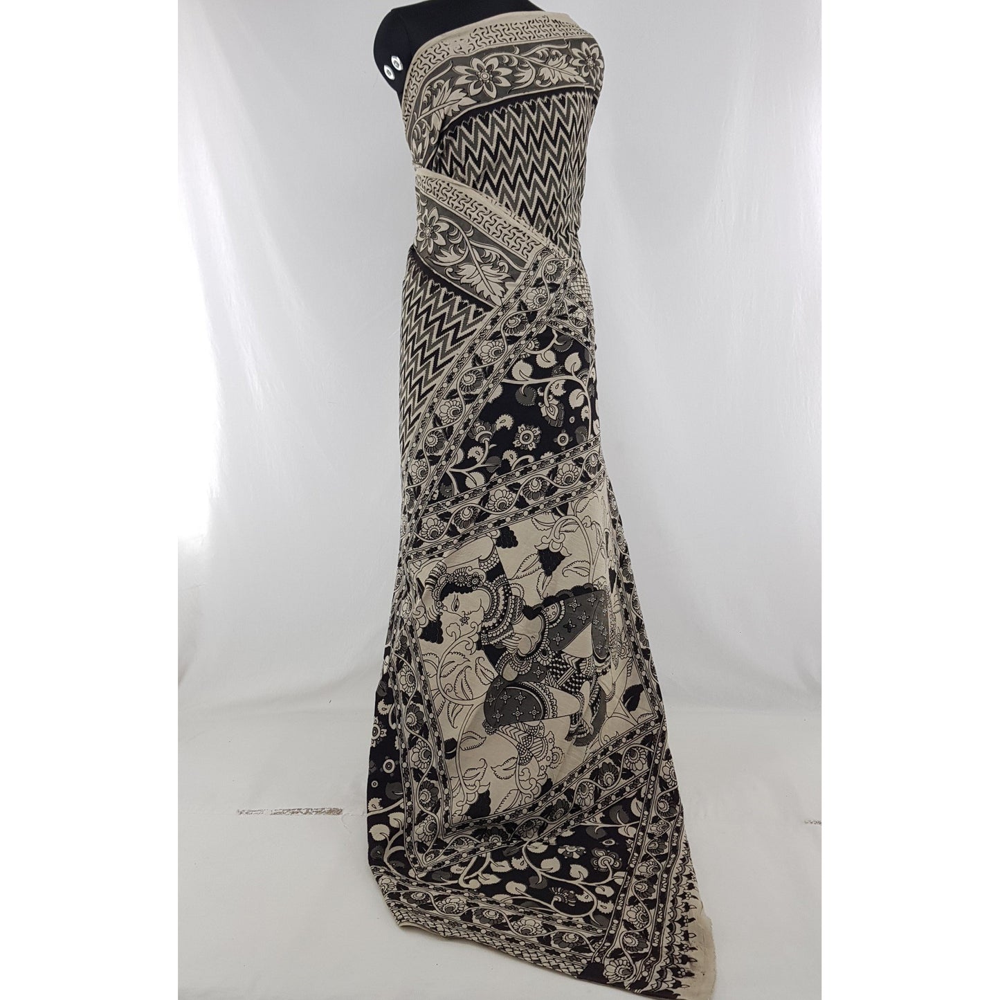 Handprinted Kalamkari Cotton saree - Vinshika
