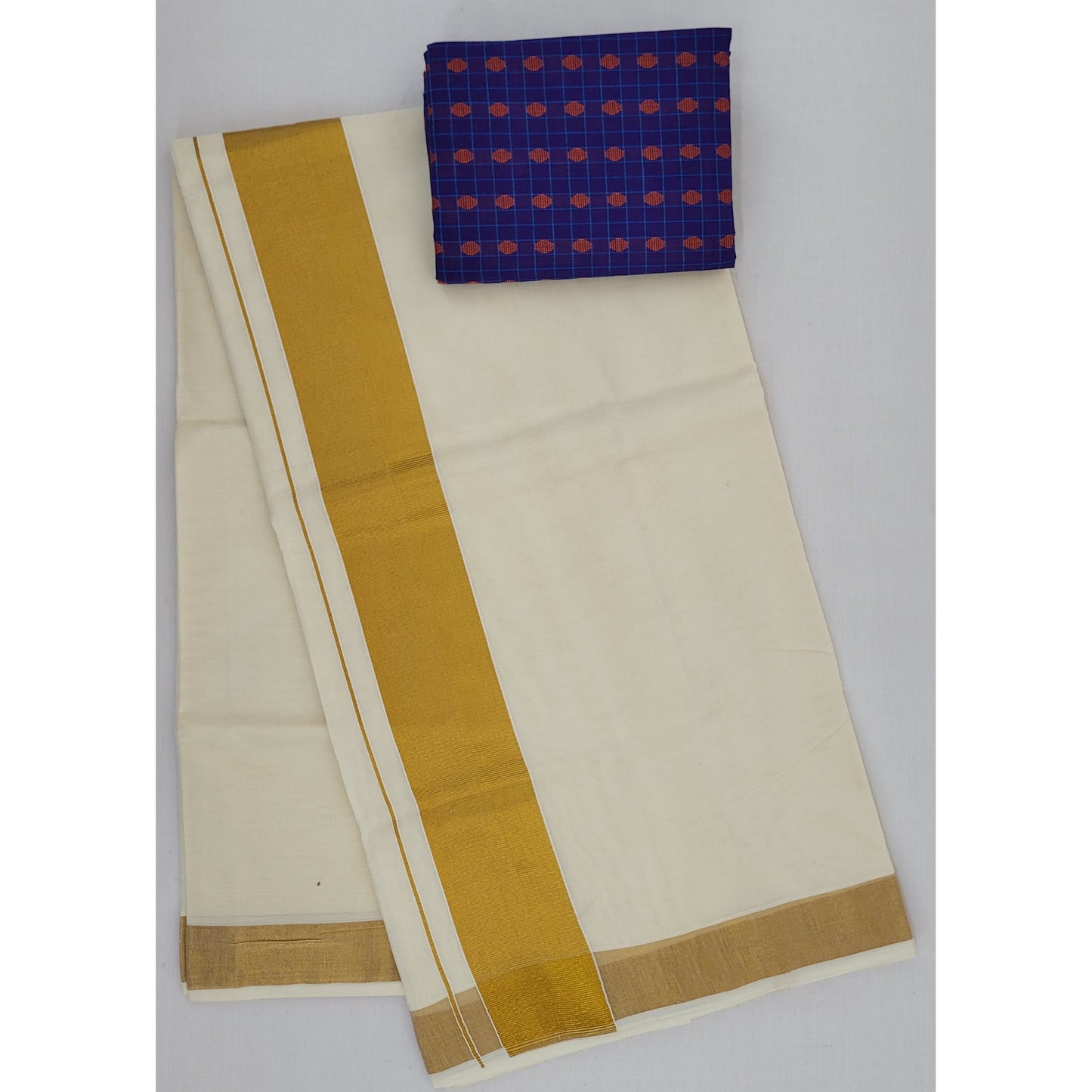 Kerala Kasavu Pure Cotton Saree with Zari Border - Vinshika
