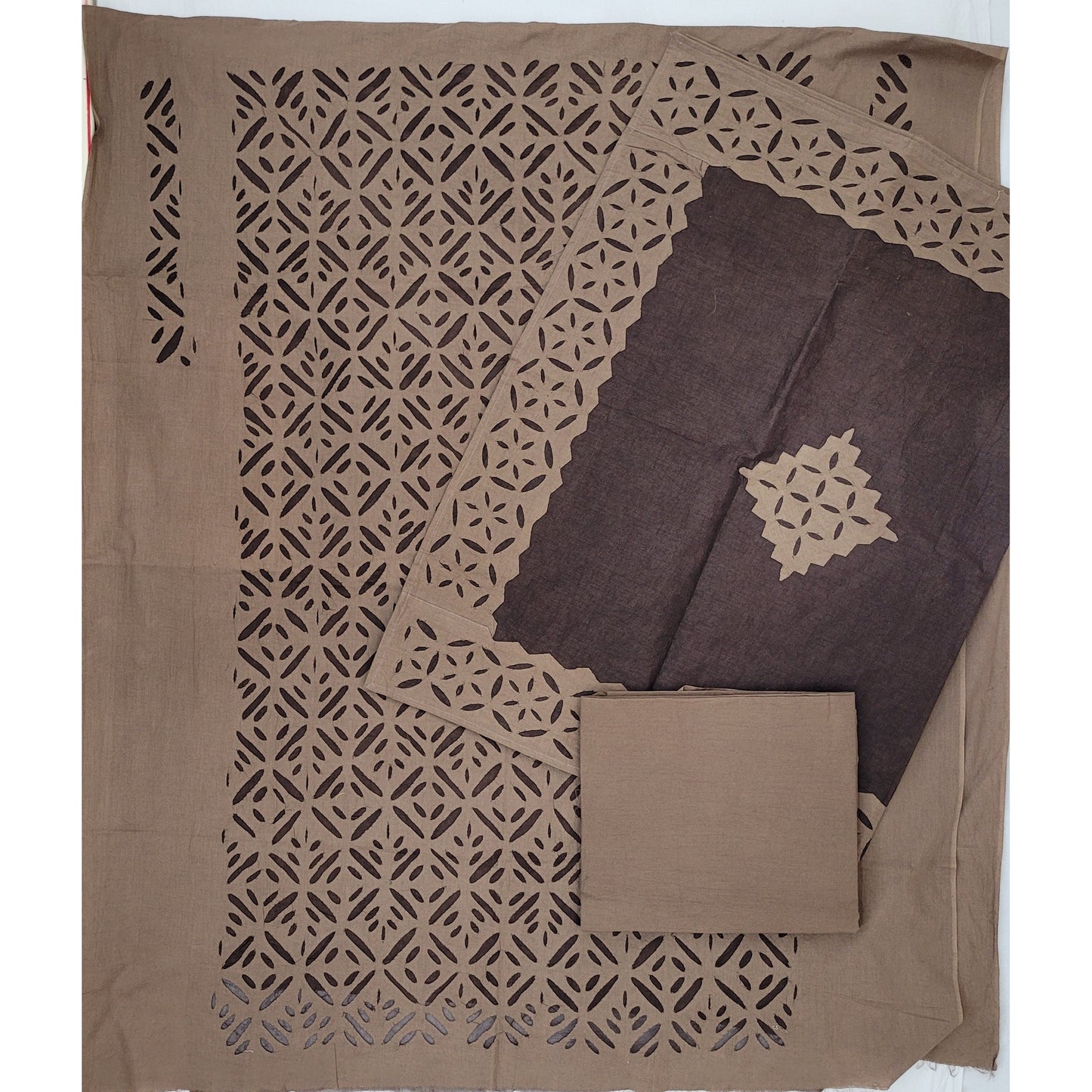 Chocolate Color Applique Cut work Cotton Salwar Set - Vinshika