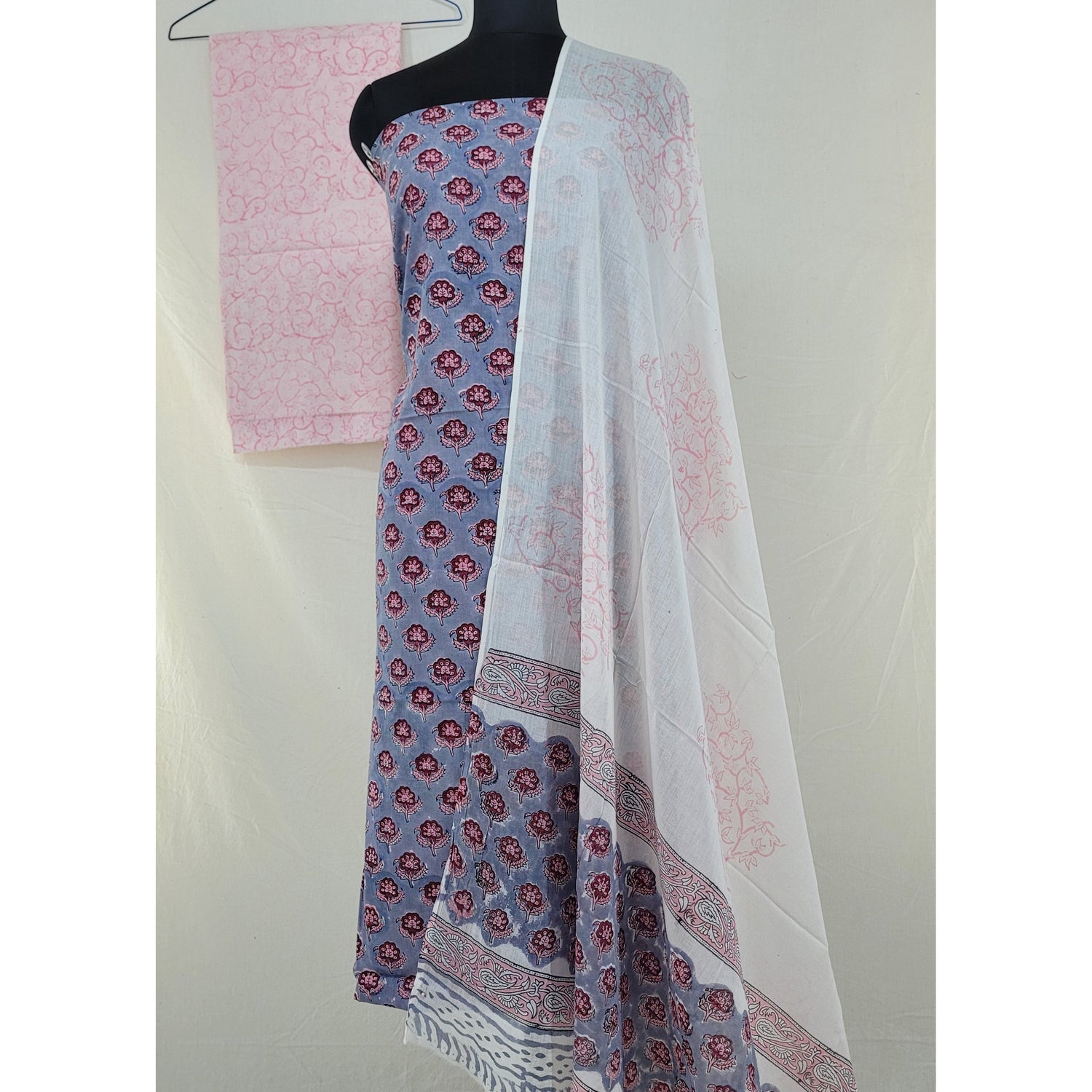Bagru Hand Printed Cotton Salwar Set - Vinshika