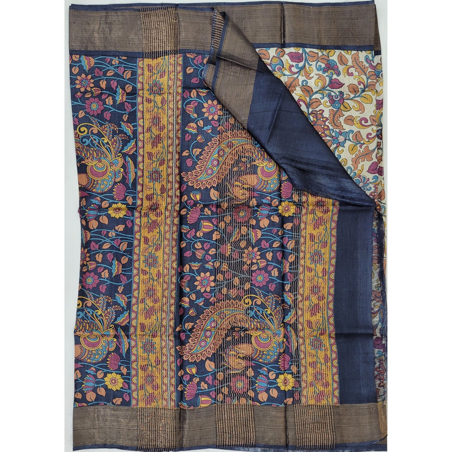 Tussar Silk Kalamkari Printed Saree - Vinshika