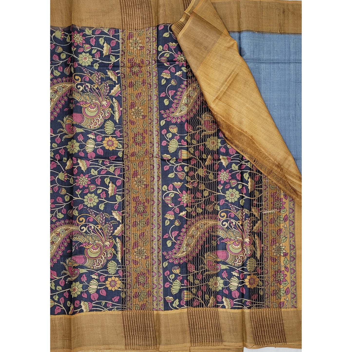 Tussar Silk Kalamkari Printed Saree - Vinshika