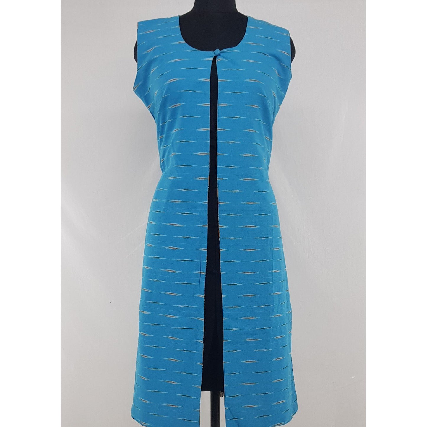 Kalamkari and Ikat Reversible Women’s Long Coat - Vinshika