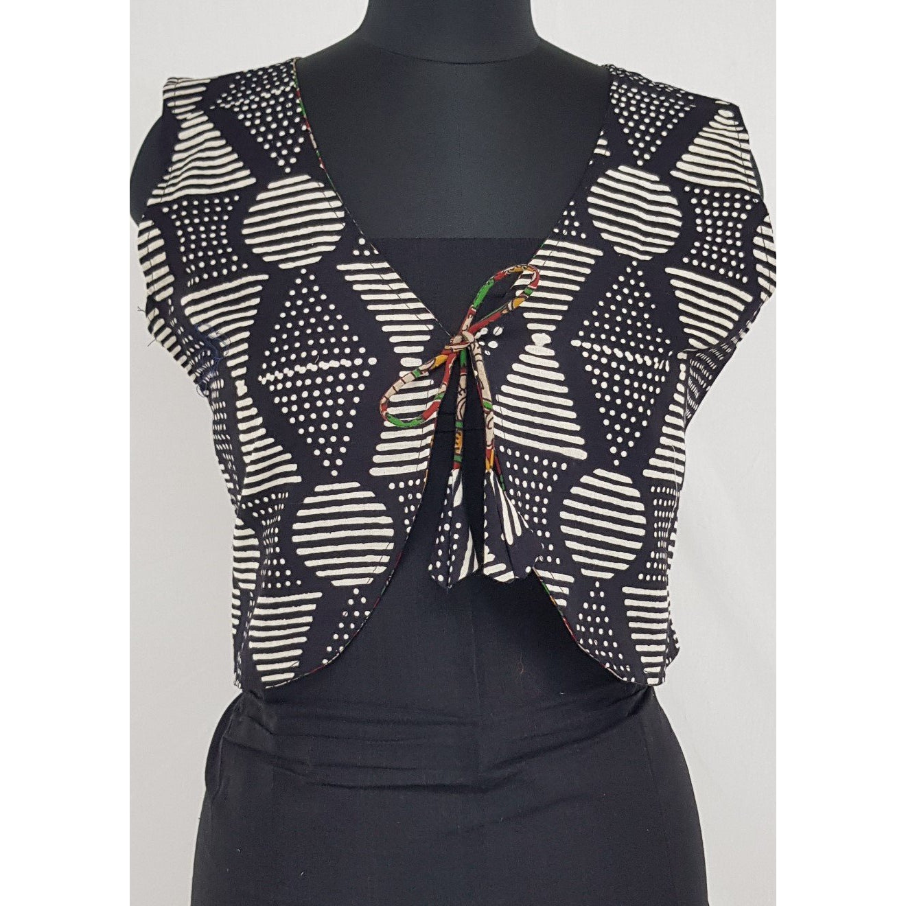 Bagru and Kalamkari Reversible Women’s Waist Coat - Vinshika