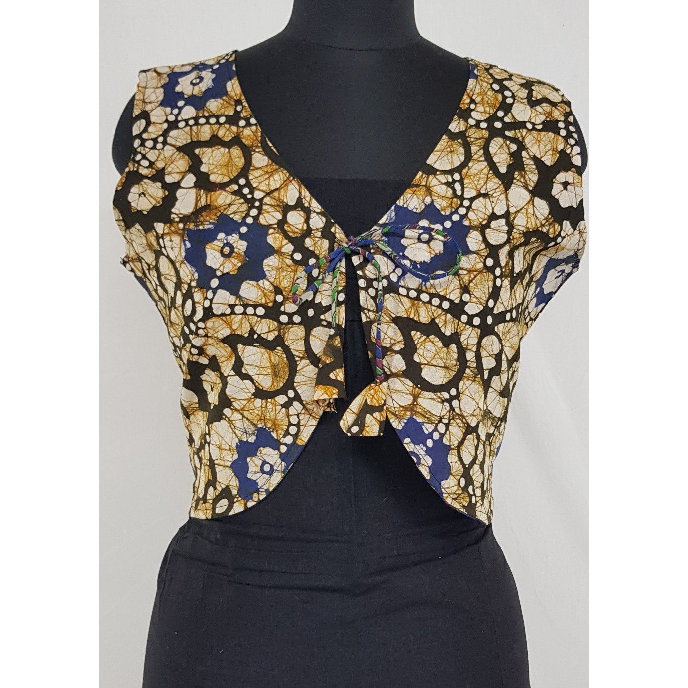 Bagru and Kalamkari Reversible Women’s Waist Coat - Vinshika