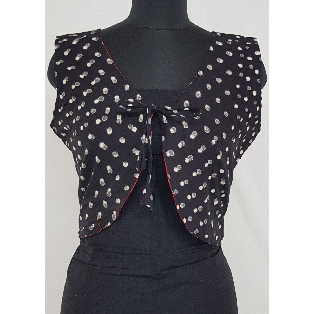 Bagru and Ikat Reversible Women’s Waist Coat - Vinshika