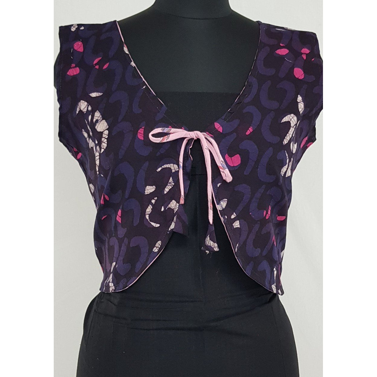 Bagru and Ikat print Reversible Women’s Waist Coat - Vinshika