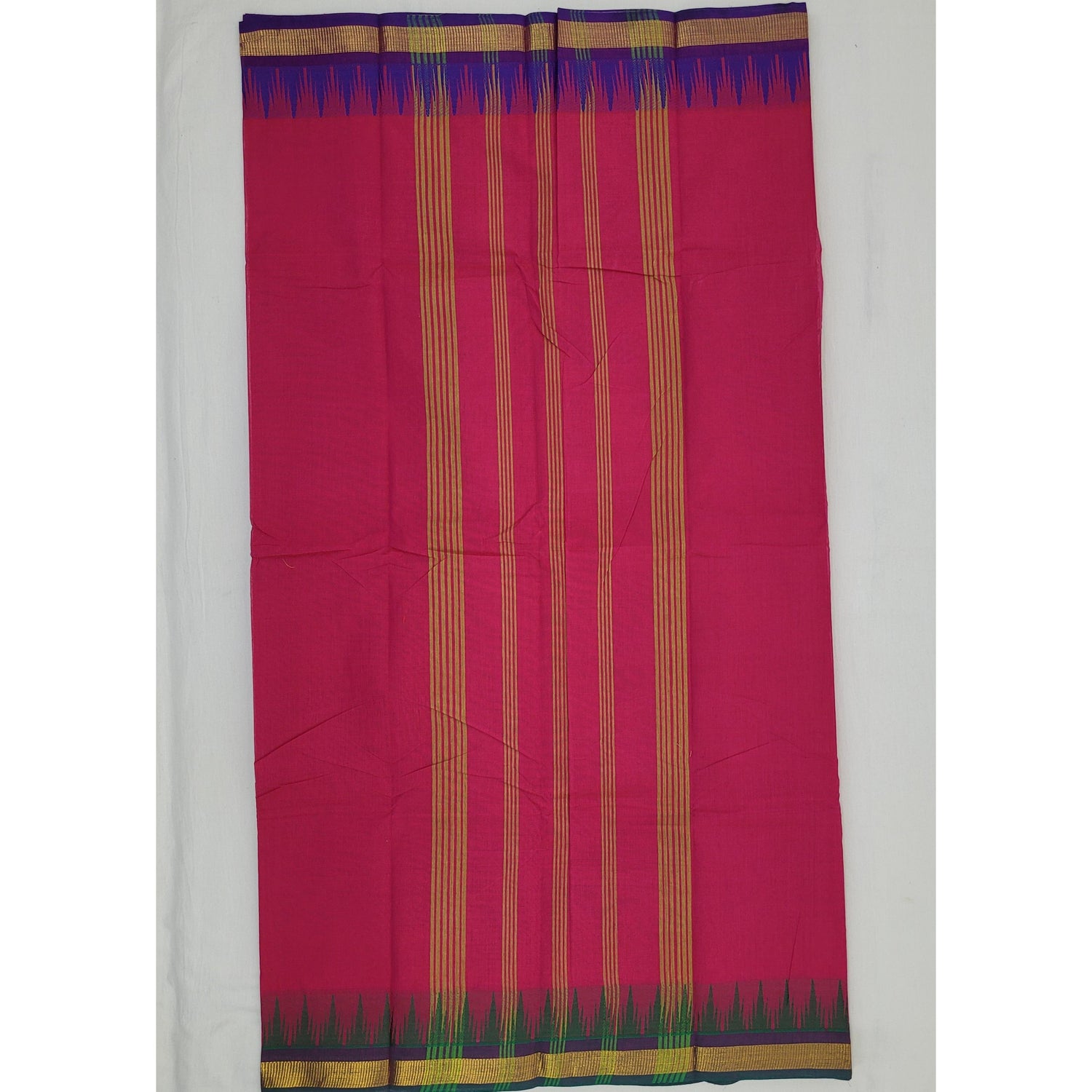 Neon Pink Color Chettinadu Pure Cotton Saree - Vinshika