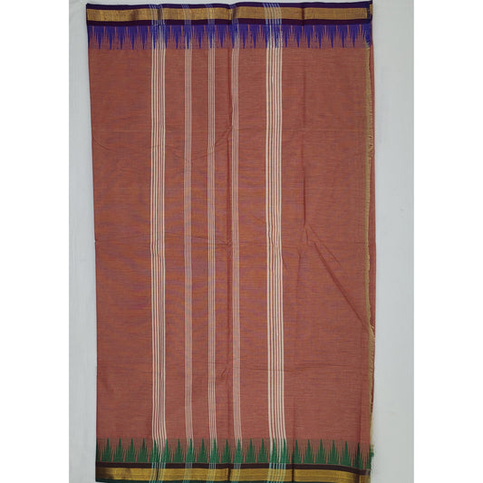 Coral Color Chettinadu Pure Cotton Saree - Vinshika