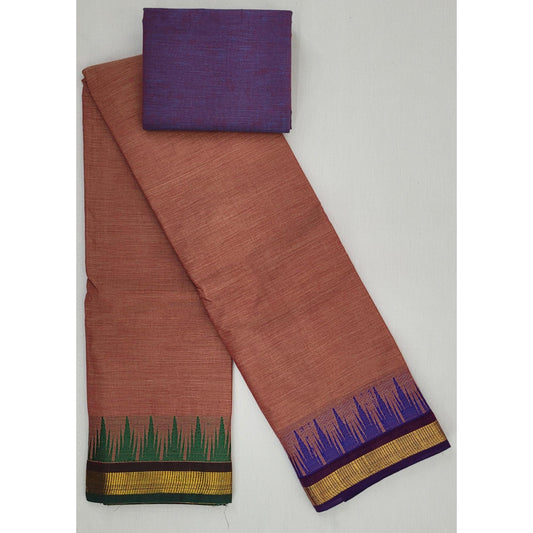 Coral Color Chettinadu Pure Cotton Saree - Vinshika