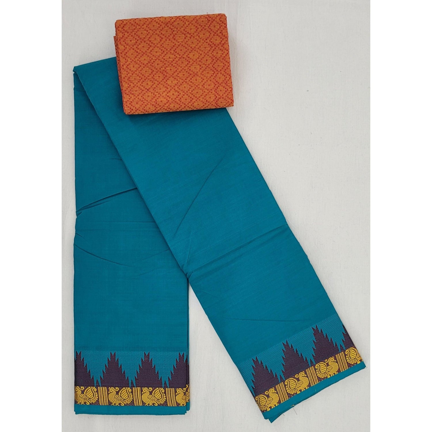 Blue Color Chettinadu Pure Cotton Saree - Vinshika