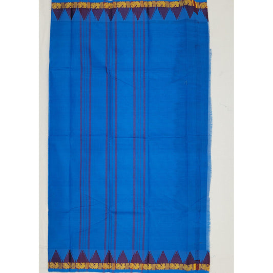 True Blue Color Chettinadu Pure Cotton Saree - Vinshika