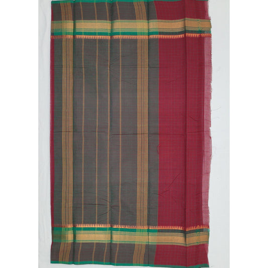 Maroon Color Chettinadu Pure Cotton Saree - Vinshika