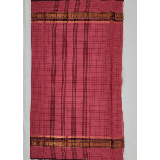 Peach Color Chettinadu Pure Cotton Saree - Vinshika