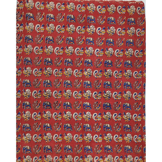 Hand block printed kalamkari cotton fabric - Vinshika