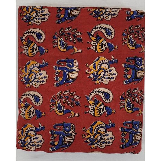 Hand block printed kalamkari cotton fabric - Vinshika