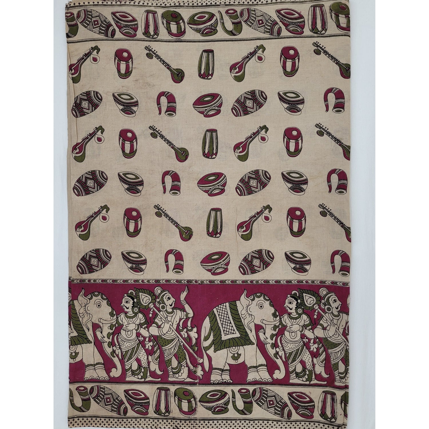 Handprinted Kalamkari Cotton saree - Vinshika