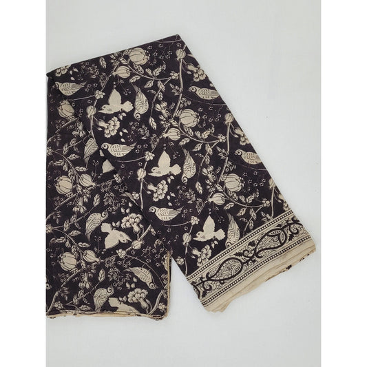 Handprinted Kalamkari Cotton saree - Vinshika