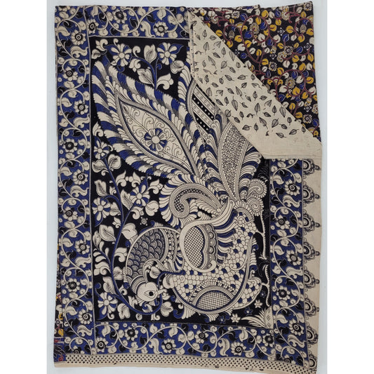 Handprinted Kalamkari Cotton saree - Vinshika