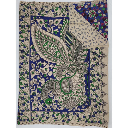 Handprinted Kalamkari Cotton saree - Vinshika