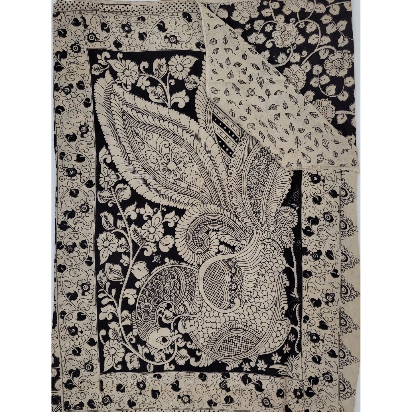 Handprinted Kalamkari Cotton saree - Vinshika