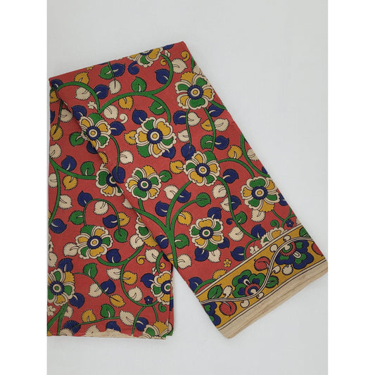 Handprinted Kalamkari Cotton saree - Vinshika