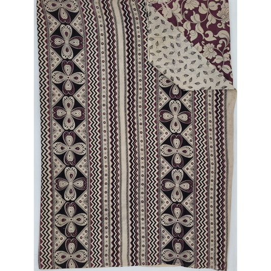 Handprinted Kalamkari Cotton saree - Vinshika