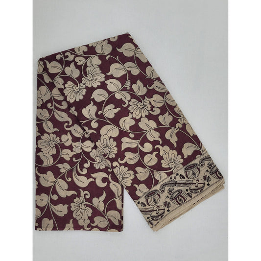Handprinted Kalamkari Cotton saree - Vinshika