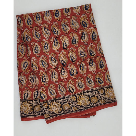 Kalamkari Block Printed cotton saree - Vinshika
