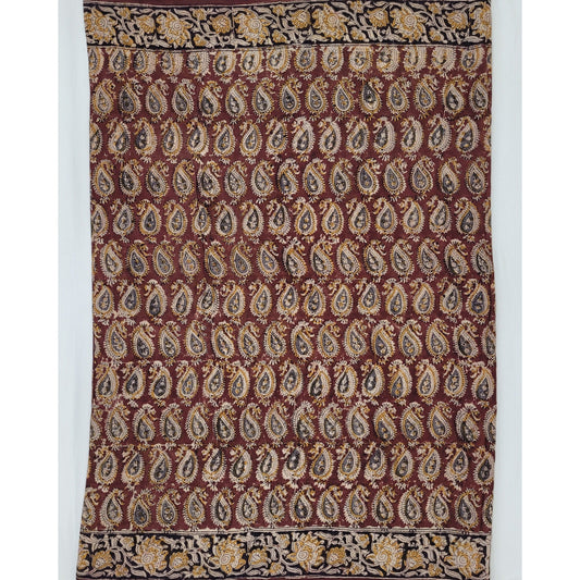 Hand Block printed Kalamkari cotton saree - Vinshika