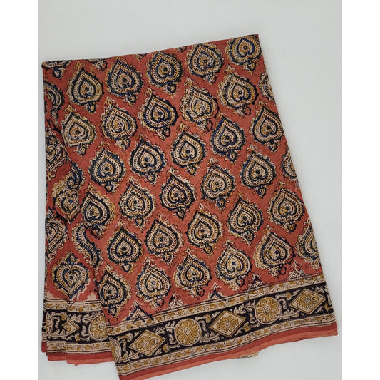 Kalamkari Block Printed cotton saree - Vinshika