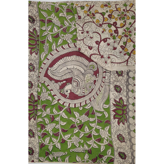 Handprinted Kalamkari Cotton Saree - Vinshika