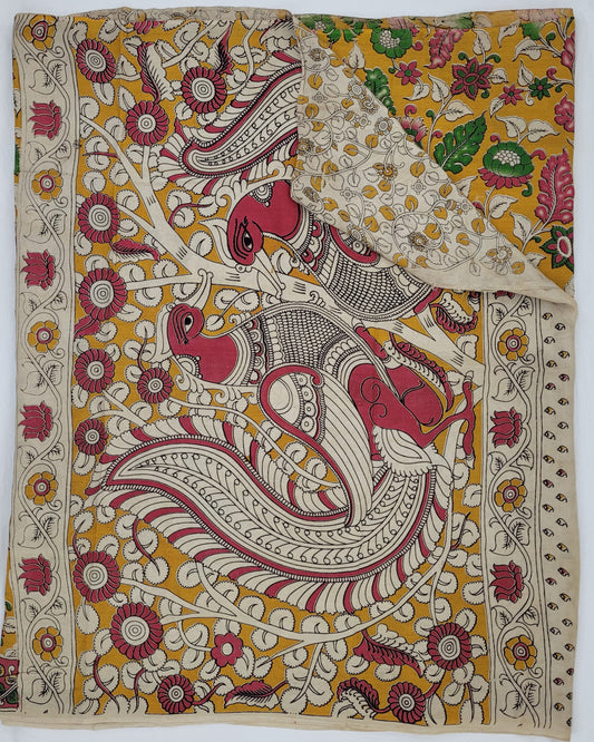 Handprinted Kalamkari Silk saree - Vinshika