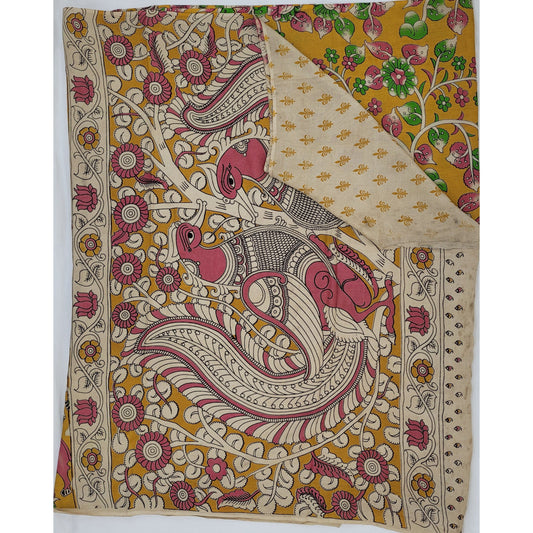 Handprinted Kalamkari Silk saree - Vinshika