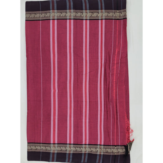 Narayanpet pure cotton thread border saree - Vinshika