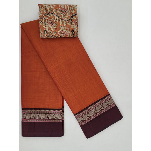 Narayanpet pure cotton thread border saree - Vinshika