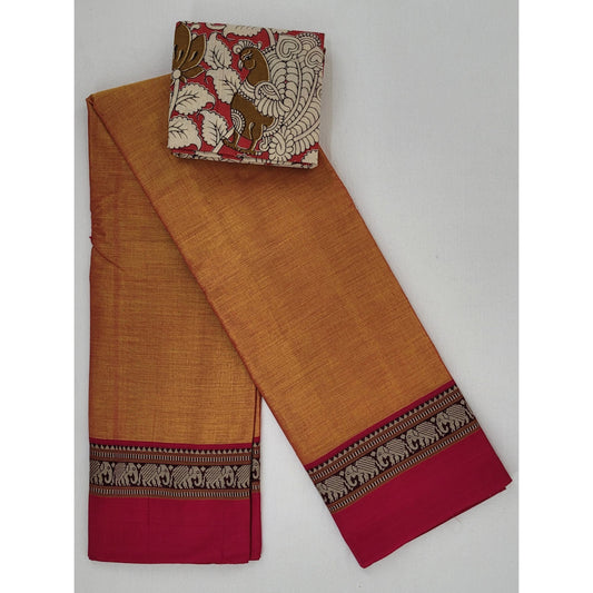 Narayanpet pure cotton thread border saree - Vinshika