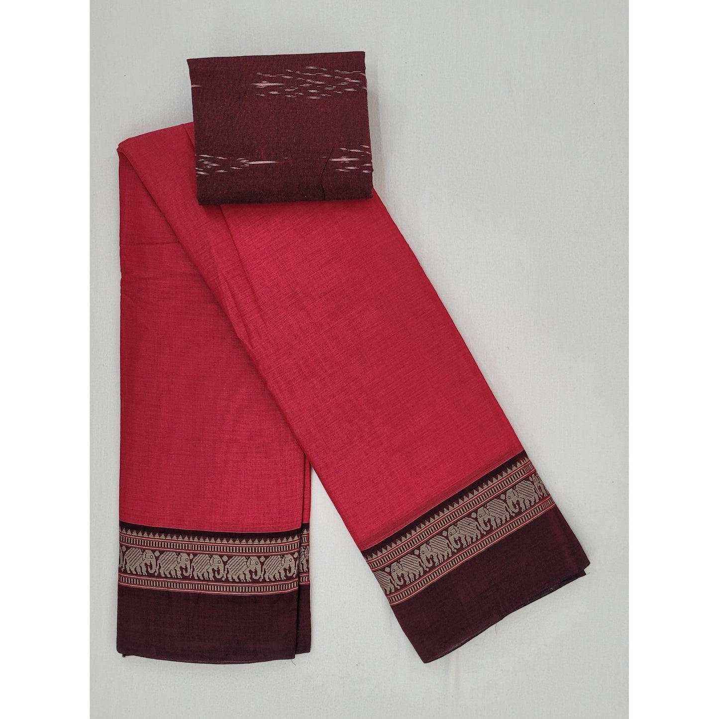 Narayanpet pure cotton thread border saree - Vinshika