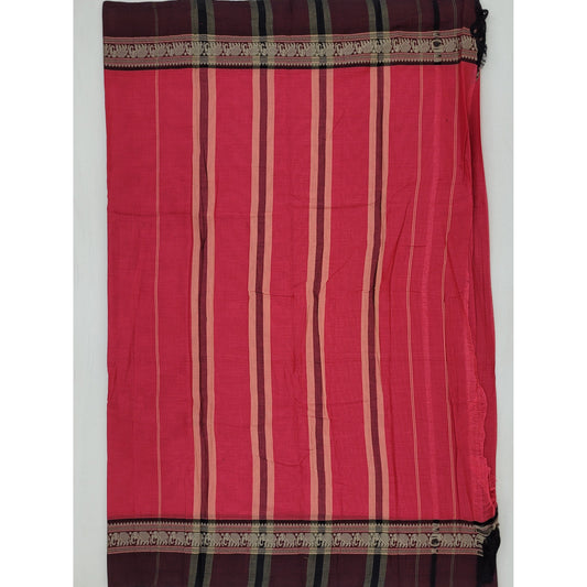 Narayanpet pure cotton thread border saree - Vinshika