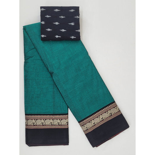 Narayanpet pure cotton thread border saree - Vinshika