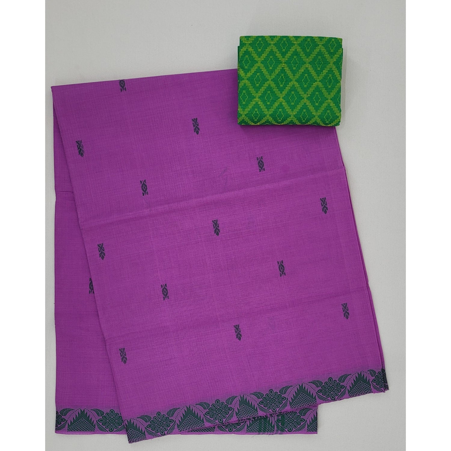 Purple Color Venkatagiri Handloom Cotton Saree - Vinshika