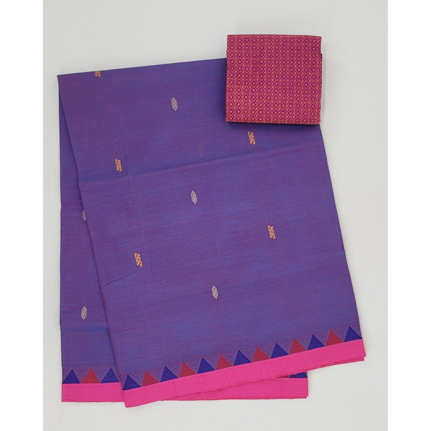 Lavender Color Venkatagiri Handloom Cotton Saree - Vinshika