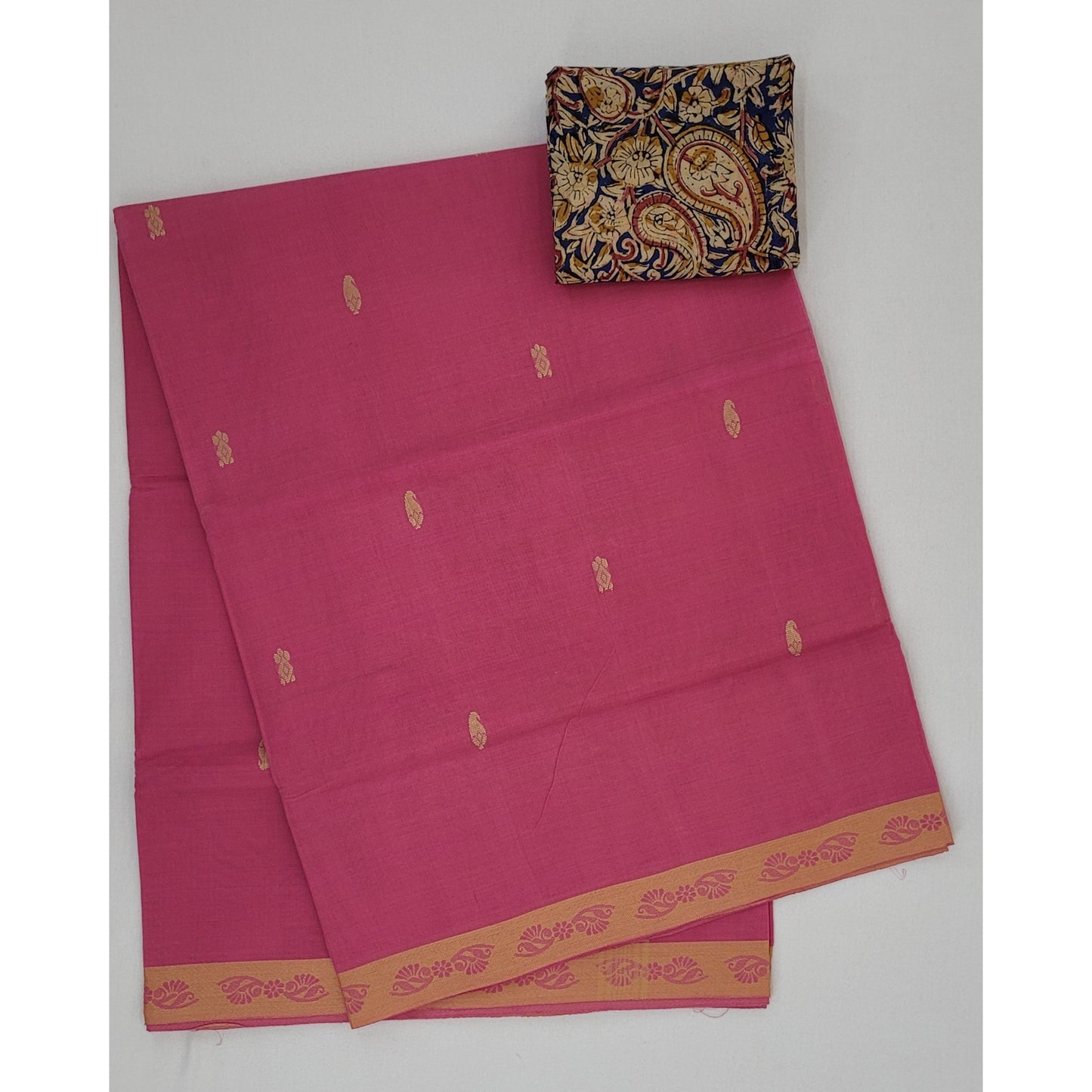 Pink Color Venkatagiri Pure Cotton Saree - Vinshika
