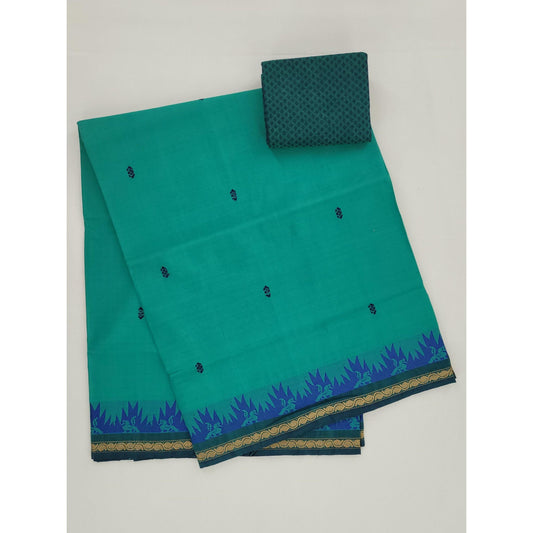 Aqua Color Venkatagiri Handloom Cotton Saree