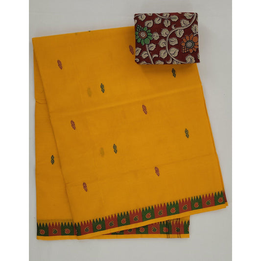 Yellow Color Venkatagiri Handloom Cotton Saree