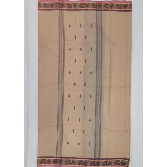 Sand Color Venkatagiri Handloom Cotton Saree - Vinshika