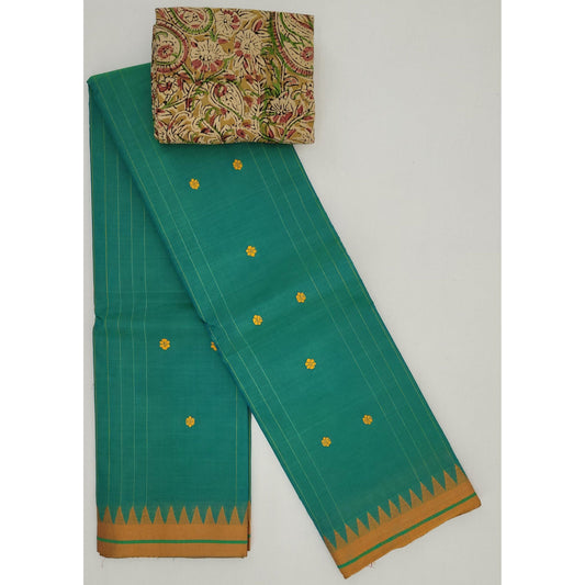 Green Color Venkatagiri Handloom Cotton Saree - Vinshika